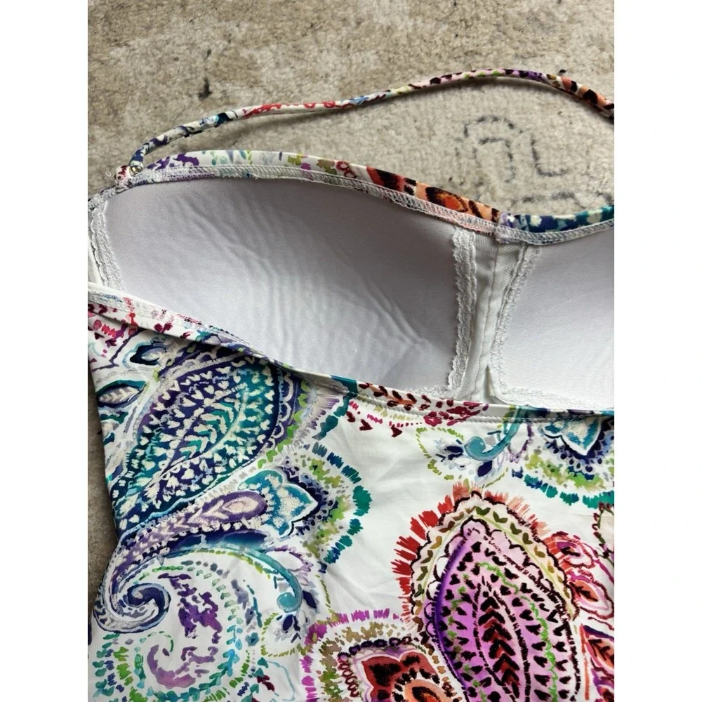Ralph Lauren Captiva Paisley Twist Front‎ Swimsuit Tankini Top & Bottom Sz 10